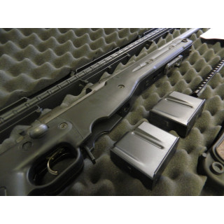 Accuracy International AT Folding Chassis System stock in Black Remington Varmint in 308